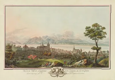 Vue De La Ville De Lausanne Et Des Environs Du Lac De Geneve Du Cote Du Nord 2