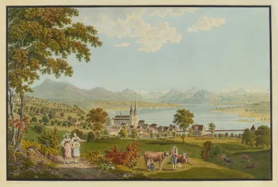 Vue De La Ville De Lucerne Prise A La Campagne Dallenwinden