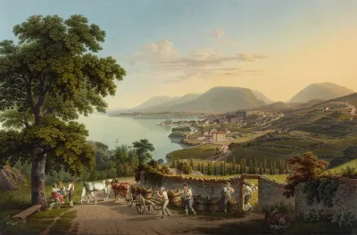 Vue De La Ville De Neuchatel En Suisse