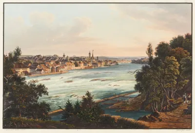 Vue De La Ville De Schaffhouse Prise Du Steinholzly