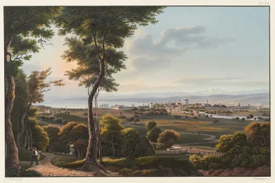 Vue De La Ville Et Du Lac De Constance