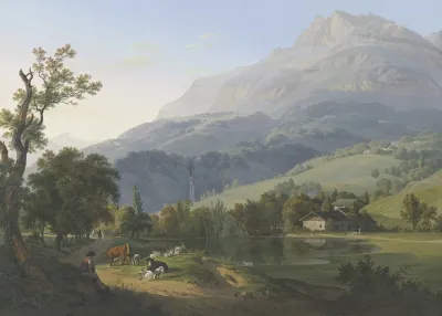 Vue De Laiguille De Varens De La Cascade De Chede Du Village De Ce Meme Nom Prise Sur La Route De Chede Au Pont Des Chevres