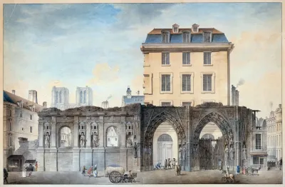 Vue De Lancienne Facade De Lhotel Dieu Apres Lincendie De1772
