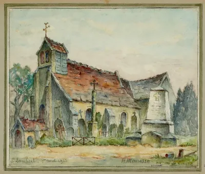 Vue De Leglise Et Du Cimetiere De Saint Laurent Ou Furent Enfouis Les Restes Des Religieuses Et Solitaires De Port Roya