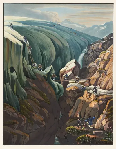 Vue De Lenfer Pres De La Montagne De Loiseau Et Du Glacier Du Rhinwald