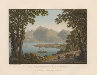 Vue De Lextremite Du Lac De Geneve Et De Lentree Du Rhone Pres Le Boveret