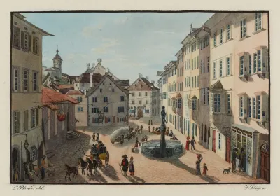 Vue De Linterieur De La Ville De Schaffhouse Prise Pres De La Couronne