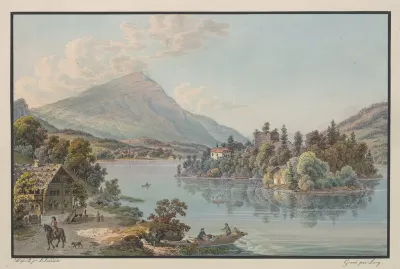 Vue De Lisle De Schwanau Sur Le Lac De Lowerz