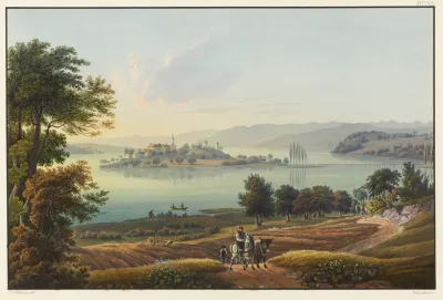 Vue De Ljsle De Meynau Dans Le Lac De Constance