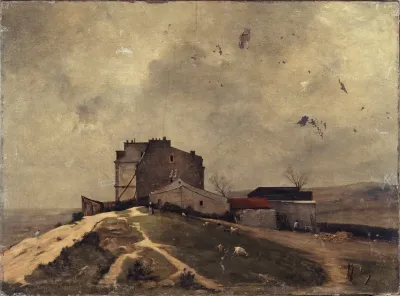 Vue De Montmartre Aux Environs Du Moulin De La Galette