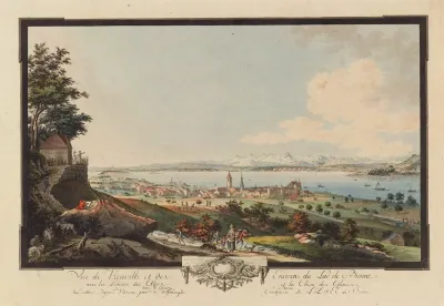Vue De Neuville Et Des Environs Du Lac De Bienne