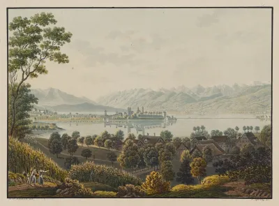 Vue De Rapperschwyl Vers Lachen Lac De Zurich