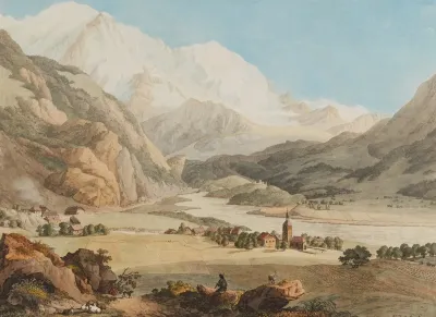 Vue De Servoz De Laiguille Du Goute Et Du Glacier De Bionnassey