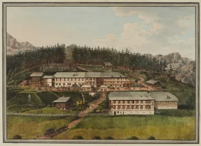 Vue Des Bains Du Gourniguel Dans Le Canton De Berne