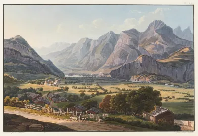 Vue Des Montagnes De Raticon Prise Au Dessous Du Chateau De Sargans