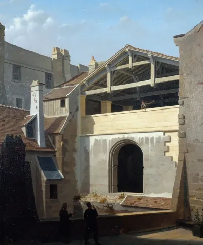 Vue Des Thermes De Cluny Prise De La Rue De La Harpe