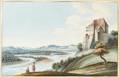 Vue Du Chateau De Biberstein Dans Le Canton De Berne