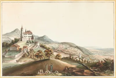Vue Du Chateau De Bipp Dans Le Canton De Berne