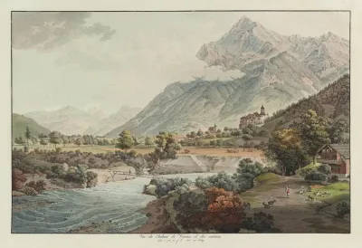 Vue Du Chateau De Wimmis Et Des Environs 2