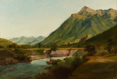 Vue Du Chateau De Wimmis Et Des Environs