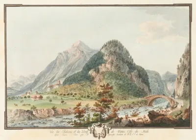 Vue Du Chateau Et Du Pont De Wimmis Cote Du Midi