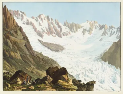 Vue Du Jardin Des Droites Et Des Courtes Des Aiguilles De Lechau Des Rouges Et Du Glacier Du Talefre Prise Du Sommet Du Rocher Du Couvercle