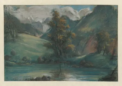 Vue Du Lac De Challes Et Du Mont Blanc View Of The Lake Of Challes And Mont Blanc