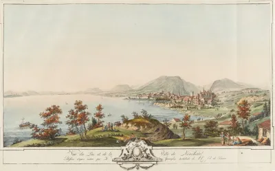 Vue Du Lac Et De La Ville De Neuchatel