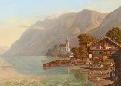 Vue Du Lac Et Du Village De Brienz