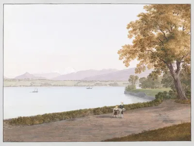Vue Du Lac Leman Pres De Geneve
