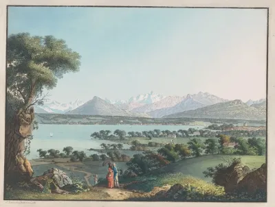 Vue Du Mont Blanc Et Une Partie De Geneve