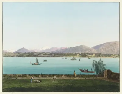 Vue Du Mont Blanc Prise De La Campagne De Mr Hentsch A Secheron Pres De Geneve