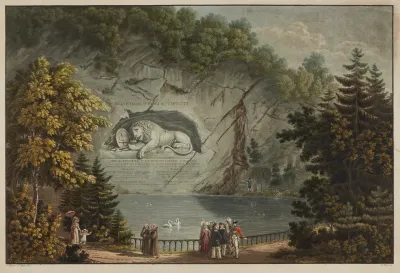 Vue Du Monument Erige A Lucerne A La Memoire Des Suisses Du X Aoust 1792