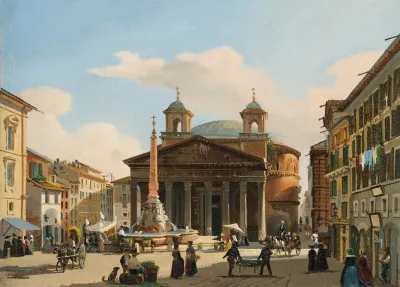 Vue Du Pantheon A Rome