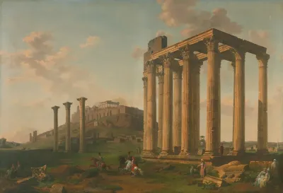 Vue Du Temple De Jupiter Et De Lacropole