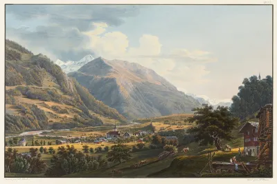 Vue Du Village De Trons Historique Au Sujet De La Confederation Du Canton Des Grisons