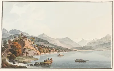 Vue Du Village Et Du Lac De Brientz
