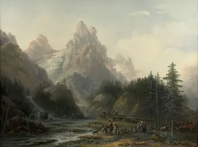 Vue Du Wellhorn Et Du Wetterhorn Prise De Rosenlaui Vers Meiringen Dans Loberland Bernois