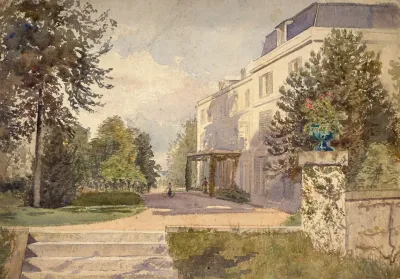 Vue Dun Jardin Autour Dune Maison