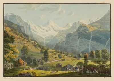 Vue Prise Au Passage De Wengernalp Vers Le Fond De La Vallee De Lauterbrounnen