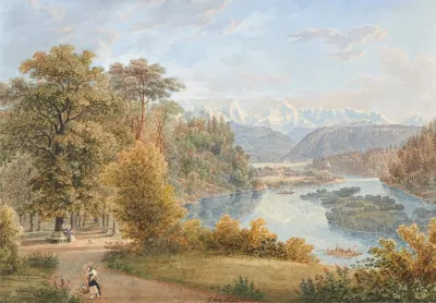 Vue Prise Dans Le Jardin Delfenau Campagne De Son Altesse Imperiale Madame La Grande Duchesse Anne De Russie