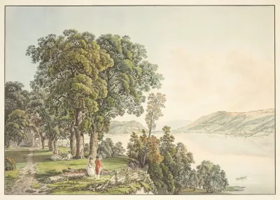 Vue Sur Le Lac De Bienne Prise De Lisle De St Pierre Dans Le Canton De Berne