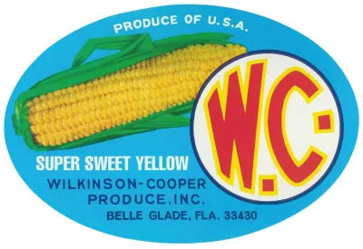 W C Super Sweet Yellow Corn Label