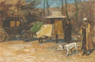 Wachtend Rijtuig In Een Park