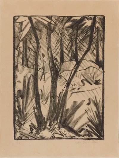 Waldlandschaft Mit Kleinen Figuren 2