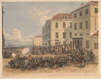 Walki Uliczne Na Placu Zamkowym W Warszawie 8 Kwietnia 1861 Roku