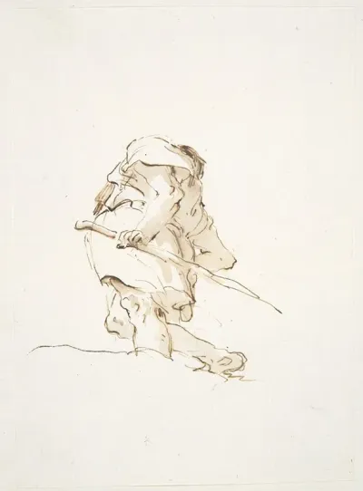 Walking Male Figure Seen From Below