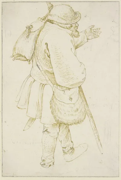 Walking Man With Knapsack