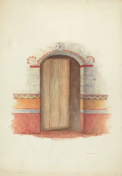 Wall Painting And Door Interior 3