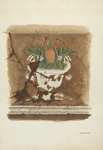 Wall Painting Pineapple Motif 2